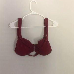 Cupshe burgandy bathing suit top